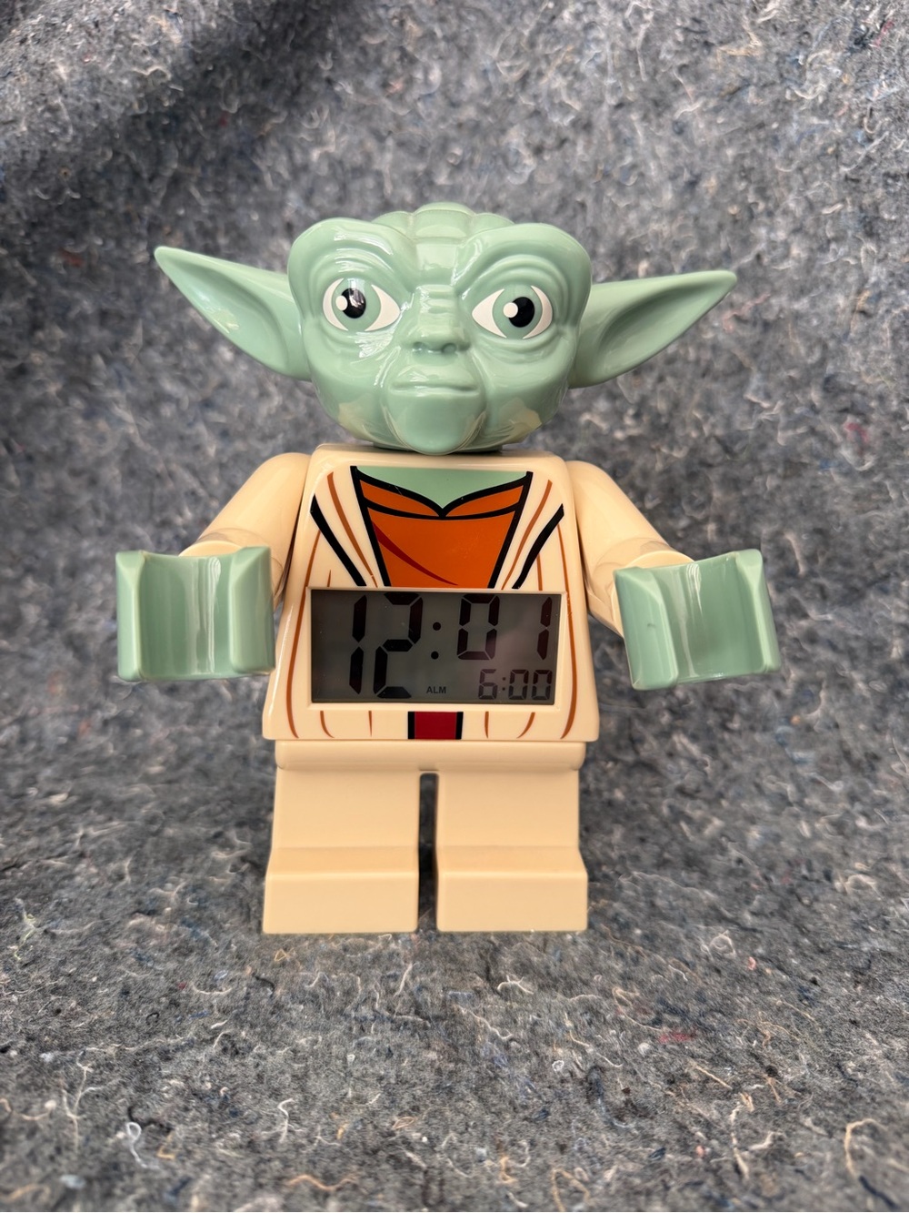 Lego Yoda Digital Alarm Clock in Green and Cream